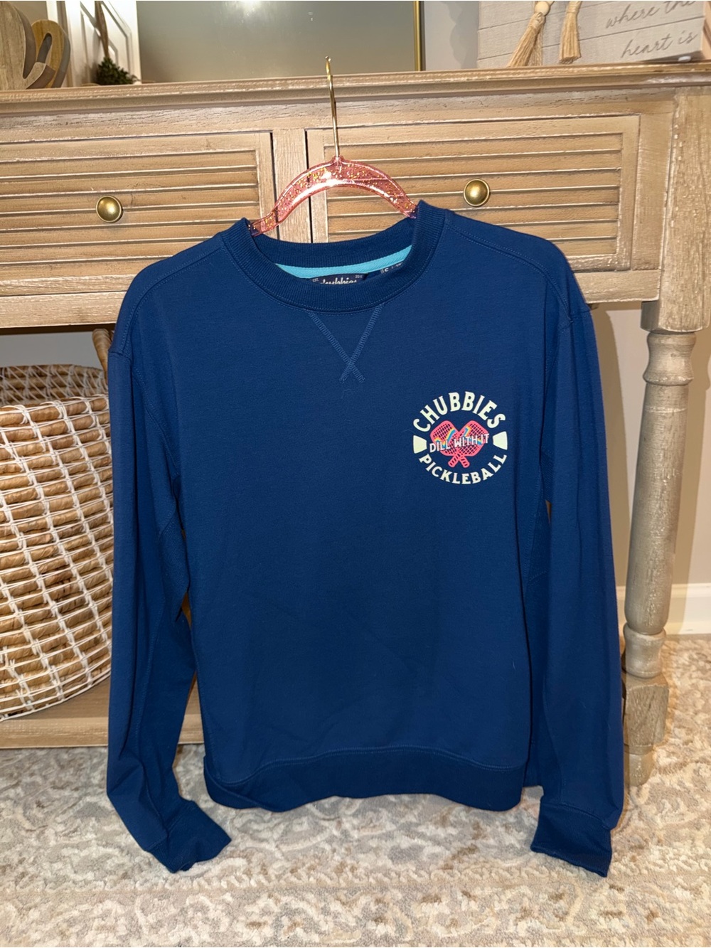 chubbies Navy Pickleball Logo Crewneck Sweatshirt